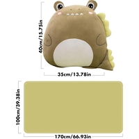 Patura 2in1 pentru Pat sau Canapea, Vafy, Model Jucarie Crocodil cu Spatiu de Depozitare Patura, Microfibra, 1x1.7 m, Verde