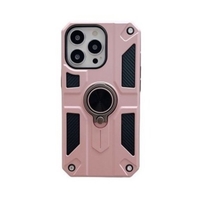 Husa protectie Vafy compatibila cu Apple iPhone 13 Pro Max Defender Model 5 cu suport prindere inel,Roz Auriu