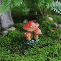 Decoratiune Ornament pentru Ghiveci, Flippy, Decoratiune pentru Gradina, Model 1 Ciuperci Rosii cu Buline Albe, 3.1 x 4 cm, Rosu