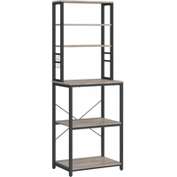 VASAGLE Raft de bucatarie, spatiu cuptor cu microunde, 6 rafturi, 40x60x167cm, gri si negru