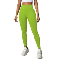 Pantaloni de Fitness/Yoga, Flippy, pentru Femei, Material Elastic, Spandex, Talie Inalta, Verde, Marime S