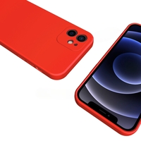 Husa pentru Samsung Galaxy A13 4G, Vafy, Liquid Silicone, cu Microfibra pe interior, Protectie Antisoc, Rosu