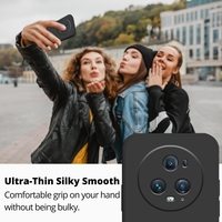 Husa de Protectie, Vafy, pentru Honor Magic 5 Pro, Liquid Silicone, cu Microfibra pe Interior, Protectie Antisoc, Compatibil Incarcare Wireless, Negru
