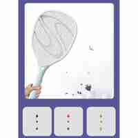 Paleta Electrica pentru Tantari, Muste sau Insecte LED, Flippy, Reincarcabila, Incarcare USB, Plastic, Casa si Gradina, Anti-insecte, Alb-Albastru