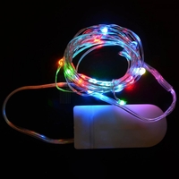 Instalatie Craciun, 3 metri, 30 LED-uri, Multicolor, cu baterii, fir cupru, liniar, interior/exterior, Vafy