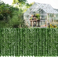 Panou paravan cu frunze artificiale pentru gard sau balcon, 100x300cm, verde