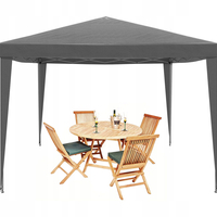 Cort pavilion de gradina pliabil automat pop-up, impermeabil, cu 4 pereti laterali, 300x300cm, gri