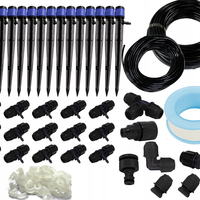 Set irigare gradina cu furtun PVC si stropitori, furtun 10 + 15 metri, 15 aspersoare, negru