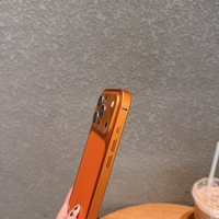 Carcasa Metalica, Vafy, Compatibila Apple iPhone 15 Pro Max, Creeaza Aspect de iPhone 17 Pro Max, Unibody Mat, Rezistenta la Zgarieturi, Portocaliu