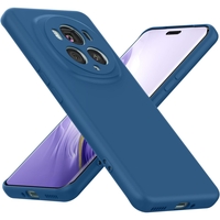 Husa de Protectie, Vafy, pentru Honor Magic 5 Pro, Liquid Silicone, cu Microfibra pe Interior, Protectie Antisoc, Compatibil Incarcare Wireless, Albastru