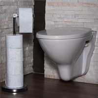 Suport hartie igienica 2 in 1 cu tija mobila, 68.5cm, argintiu