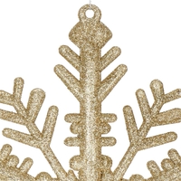 Decoratiune brad fulg de zapada, 30cm, auriu cu sclipici