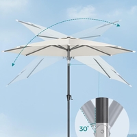 SONGMICS Umbrela de gradina cu manivela, 330 cm, UPF 50+, inclinare 30°, structura metalica cu 8 spite, bej
