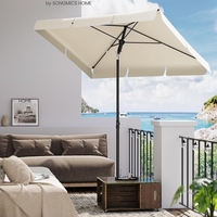 SONGMICS Umbrela terasa sau gradina reglabila, inclinare 2 directii, protectie UV UPF 50+, husa inclusa, 230x150 cm, bej