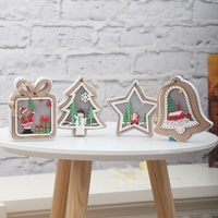 Ornament de Brad, Flippy, cu Lumini LED, din Lemn, Model Cadou, Multicolor