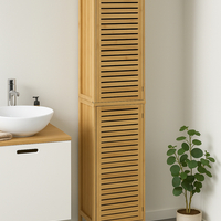 Etajera 5Five Sicela cu 5 rafturi, bambus, 33x28x168 cm, natur