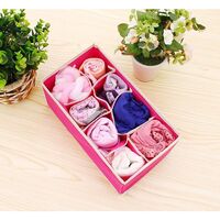Cutie De Depozitare, Flippy, Pentru Lenjerie, Sosete Si Sutiene, Material Textil, 8 Compartimente, 32 x 16 x 10 cm, Culoare Roz