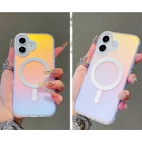 Husa Telefon, Vafy, Compatibila iPhone 17, Model Cameleon, Magsafe, Schimbare Gradient de Culoare din Unghiuri Diferite, Multicolor