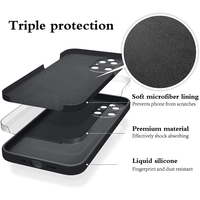 Husa de Protectie, Vafy, pentru Huawei P50 Pro, Liquid Silicone, cu Microfibra pe Interior, Protectie Antisoc, Compatibil Incarcare Wireless, Negru
