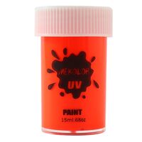 Vopsea pentru Fata si Corp, Flippy, cu Pigment Fosforescent UV, 15 ml, Rosu