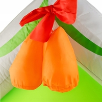 Decoratiune exterior gonflabila de Craciun cu Mos Craciun si casuta, iluminare LED, compresor integrat, 150 cm