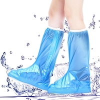 Protectie Incaltaminte pentru Ploaie si Noroi, Flippy, Impermeabila, Talpa Antiderapanta, cu Fermoar si Capsa, Inaltime 40 cm, Marime L 38-39, Albastru