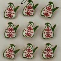 Set 12 Brose Martisor pentru Copii, Jolie, Model Ghiocel cu Motiv Traditional, Multicolor