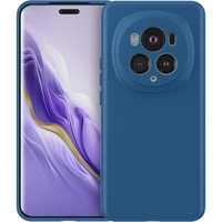 Husa de Protectie, Vafy, pentru Honor Magic 6 Pro, Liquid Silicone, cu Microfibra pe Interior, Protectie Antisoc, Compatibil Incarcare Wireless, Albastru