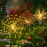Lampa solara sub forma de artificii, 90 LED-uri, alb cald, Vafy