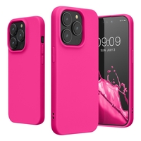 Husa pentru Apple iPhone 14 Vafy, Liquid Silicone, cu Microfibra pe interior, Protectie Antisoc, Roz-Fuchsia