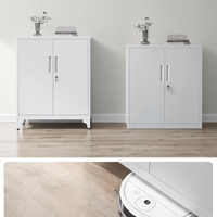 SONGMICS Dulap birou metalic cu 2 usi si sistem de inchidere, multifunctional cu rafturi reglabile, 40x80x90 cm, gri
