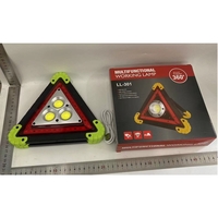 Triunghi Multifunctional de Avertizare, Vafy, Lanterna LED, Impermeabil IP65, 800 lm, 2 x AA, Functie Incarcare Telefon, USB si Micro USB, COB, Verde