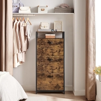 VASAGLE Dulap pentru pantofi cu 3 usi rabatabile, despartitoare interioare, pentru 15-18 perechi, 60x30x130cm, maro rusic si negru