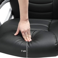 SONGMICS Scaun ergonomic de birou reglabil pe inaltime, piele ecologica, maxim 150 kg, 53x54x115 cm, negru