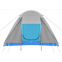Cort camping iglu, 4 persoane, impermeabil, plasa anti-insecte, 240x210x130 cm, gri