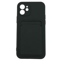 Husa protectie Vafy cu suport card compatibila cu Apple iPhone 12 Pro Negru