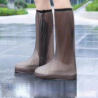 Protectie Incaltaminte pentru Ploaie si Noroi, Flippy, Impermeabila, Talpa Antiderapanta, cu Fermoar si Capsa, Inaltime 40 cm, Marime XXXL 44-45, Maro