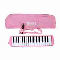 Muzicuta Melodica 32 Clape, Flippy, din ABS, pentru Incepatori, 45 x 13 x 7 cm, Include Husa si Suflator, Roz