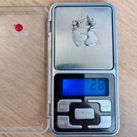 Cercei din Argint 925 Jolie Silver, Model Inimi cu Zirconii, 29 x 13 mm, 2.8 g