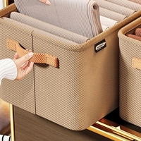 Cutie Depozitare Flippy, pentru Haine, lucruri, din Textil cu Cadru Metalic, Manere Laterale, forma Dreptunghiulara, 35 x 25 x 22cm, volum 19 L, Kaki