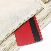 Borseta Anti-Furt, Flippy, 2 Compartimente, Reglabila, Unisex, pentru Documente, Carduri, Telefon, Bej