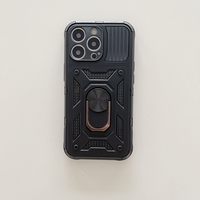 Husa de protectie, Vafy, compatibila cu Apple iPhone 13 Pro Defender Model 4 cu suport,Negru