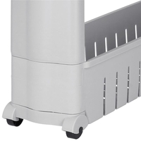 Sistem rafturi de depozitare cu roti pentru bucatarie sau baie cu 4 polite, 102x54x13 cm, gri