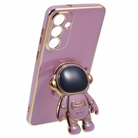 Husa Telefon 2in1, Vafy, Compatibila Samsung Galaxy S23 Plus, Carcasa TPU cu Suport Inclus Tip Astronaut, Protectie Camere, Mov