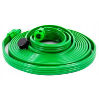 Furtun picurare pentru irigare gradina, 3 tuburi interne, distributie uniforma apa, 15 m, negru