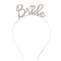 Coronita pentru Mireasa, Flippy, Model Bride, cu Cristale, Marime Universala, 12.5 x 14.5 cm, Alb