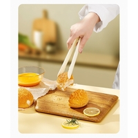 Set 4 Ustensile de Bucatarie, Flippy, pentru Copii, din Silicon, Termorezistente, Design Animat, 13 x 24 x 5 cm, Bej
