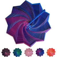 Jucarie Decompresie, Flippy, Model Stea 3D, DuoChrome, Maner Spirala, Turn Magic Geometric, Multiple Forme, Anti-stress, 8.6 cm, Albastru/Violet