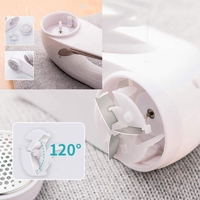 Aparat Pentru Curatat Scame, Par Si Praf, Vafy, Trimmer pentru Diferite Tipuri De Material, Cu Lame Din Otel Inoxidabil, Maner Ergonomic, Incarcare Prin USB, 15x6x9 cm, Alb