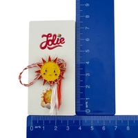 Martisor pentru copii, Jolie, Material Metal, Ambalaj Carton cu Design, Dimensiune Brosa Aproximativ 2x2 cm, Multicolor, Model Soare